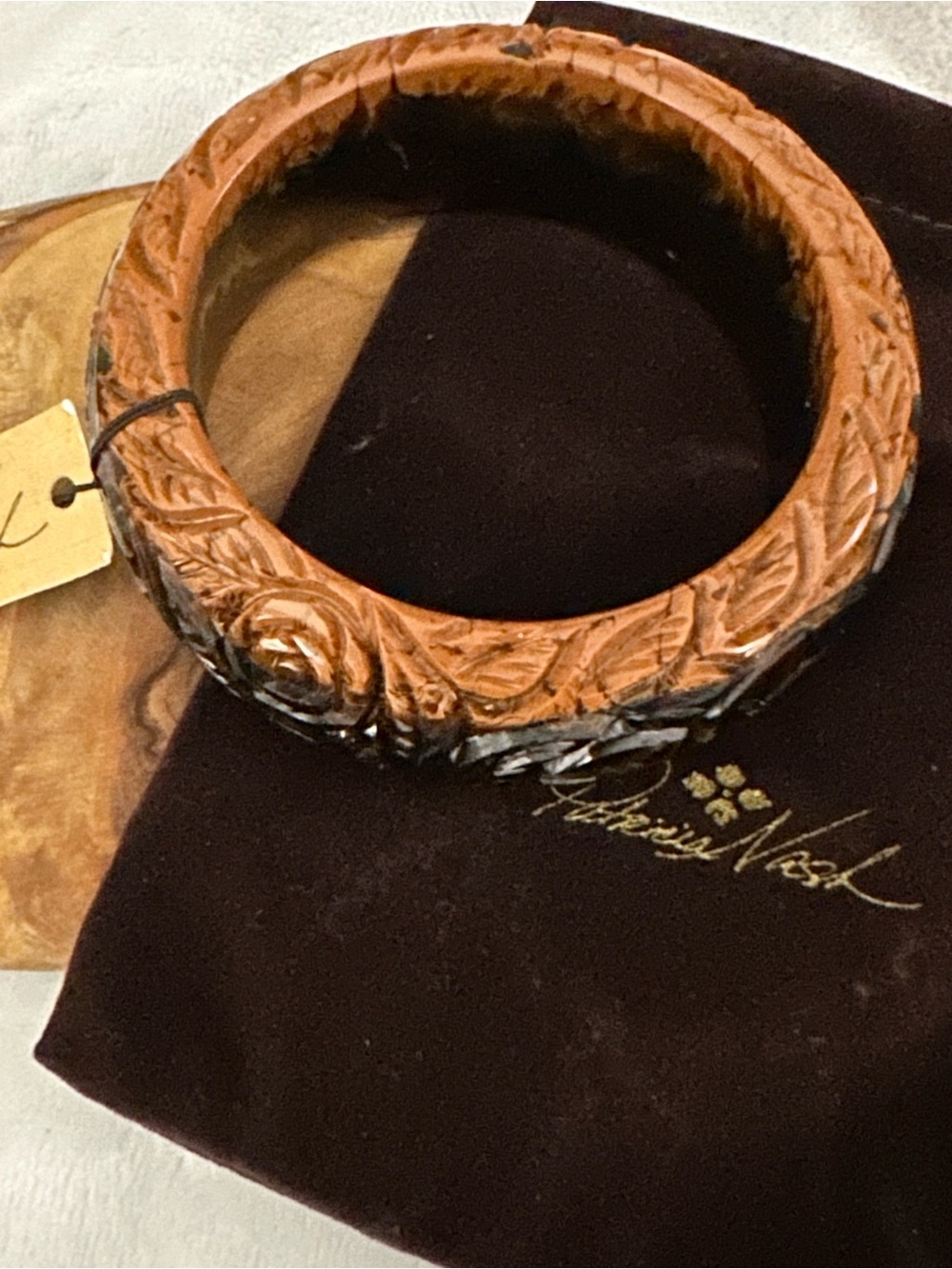 Patricia Nash Carved Floral Resin Bangle